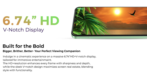 6.74 HD V-Notch Display